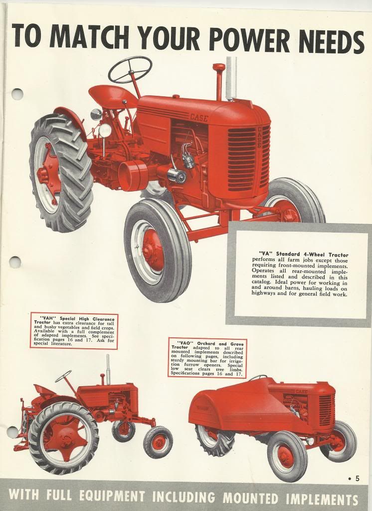 Case VA /VAC series tractor info